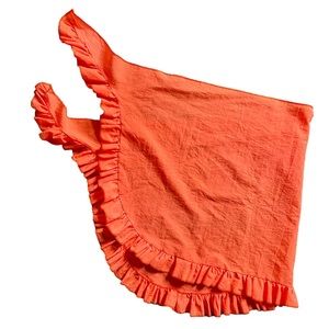 Zeza Sartos Fluorescent Orange Ruffle Swim Suit Skirt Cover Up